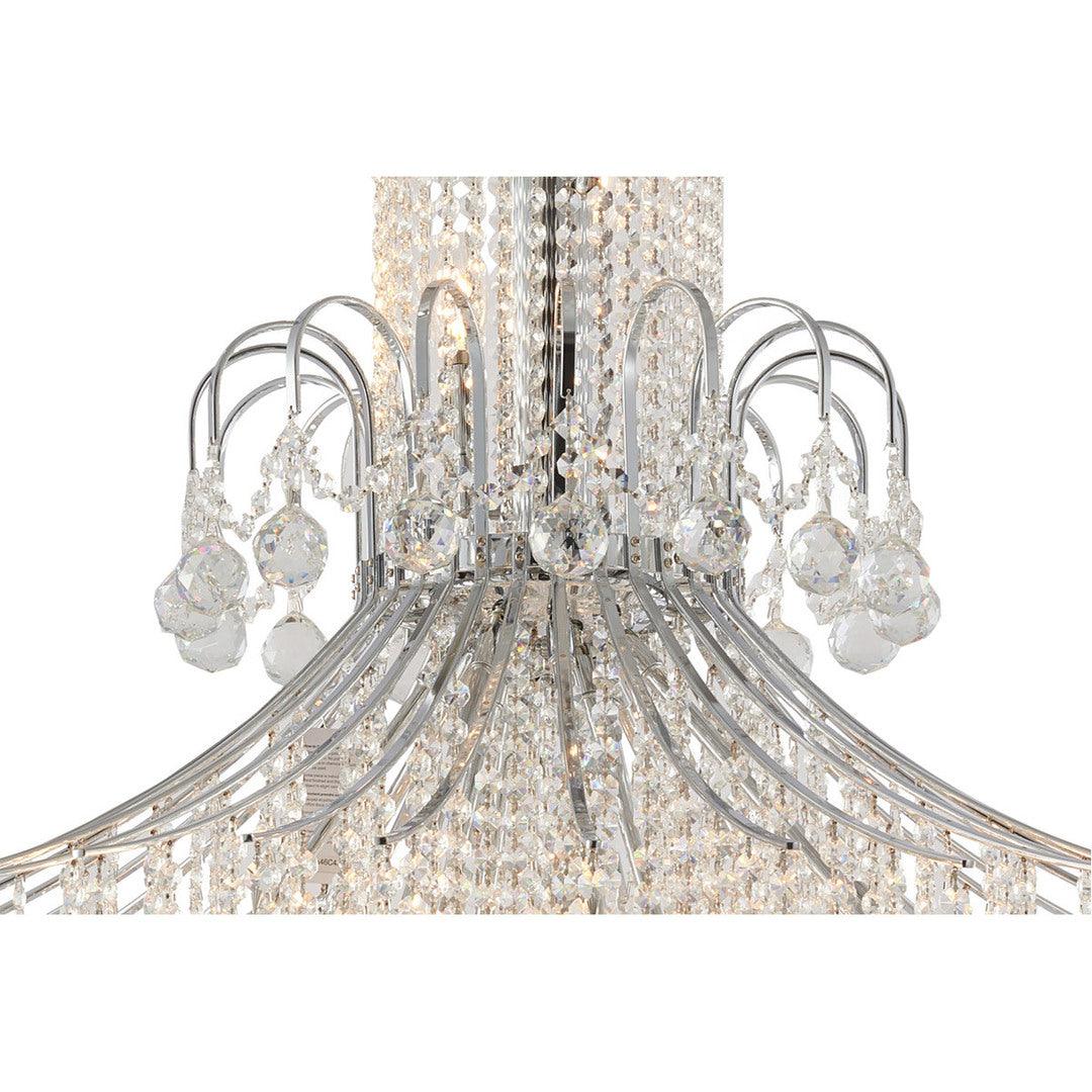 Chrome Frame with Clear Crystal Drop and Strand Chandelier - LV LIGHTING