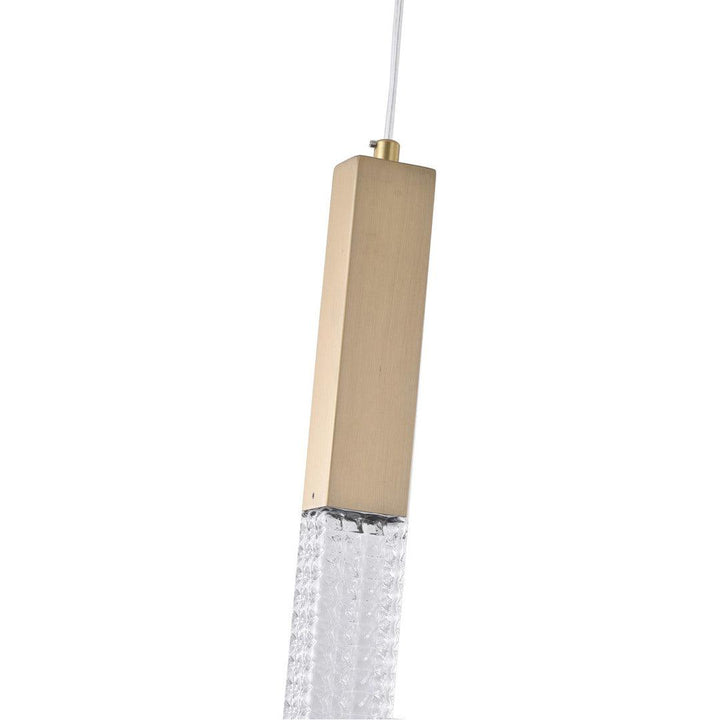 LED Steel Frame with Clear Glass Diffuser Single Pendant - LV LIGHTING