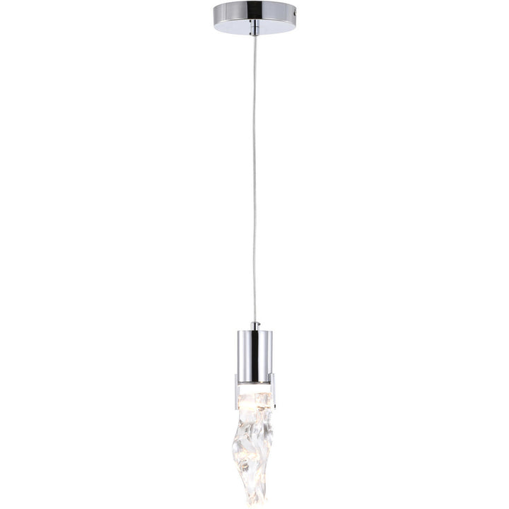 Steel Frame with Clear Crystal Stone Mini Pendant