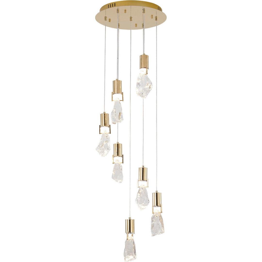 Gold Frame with Clear Crystal Stone Chandelier - LV LIGHTING