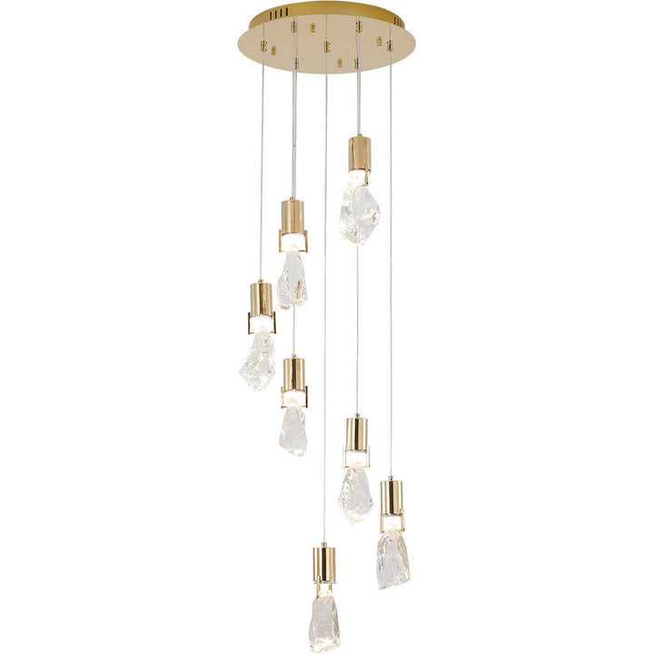 Gold Frame with Clear Crystal Stone Chandelier - LV LIGHTING