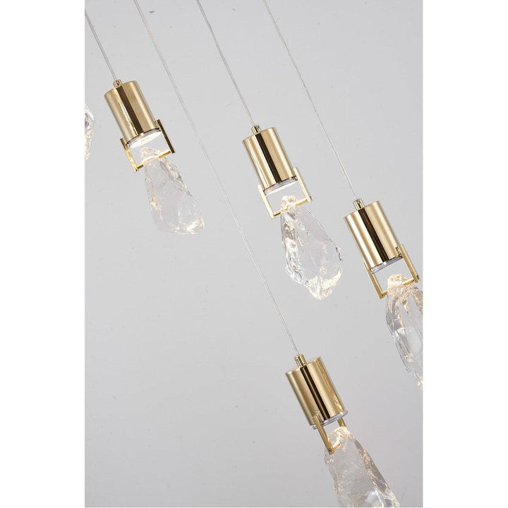 Gold Frame with Clear Crystal Stone Chandelier - LV LIGHTING