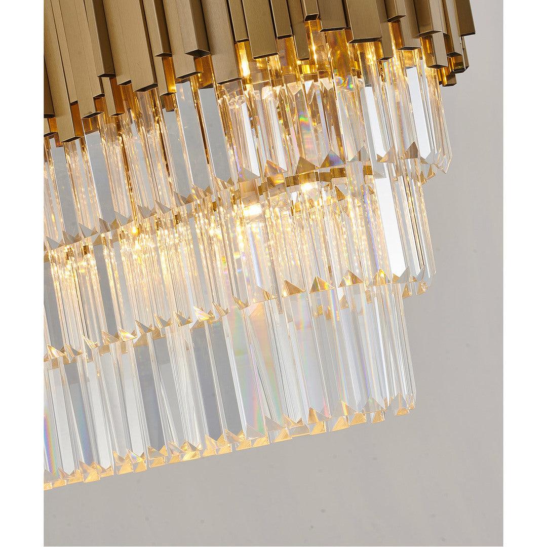Gold Frame with Clear Crystal Rod Linear Chandelier - LV LIGHTING