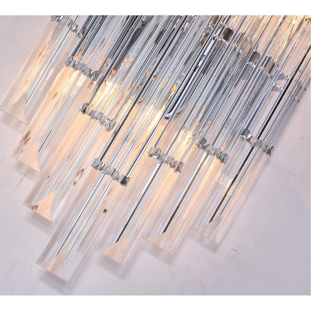 Chrome Frame with Clear Glass Rod Wall Sconce - LV LIGHTING