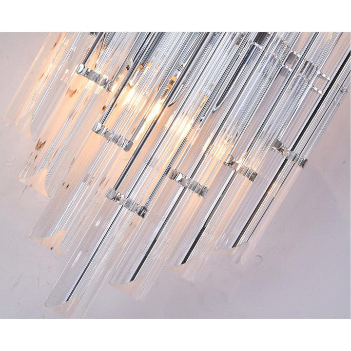 Chrome Frame with Clear Glass Rod Wall Sconce - LV LIGHTING