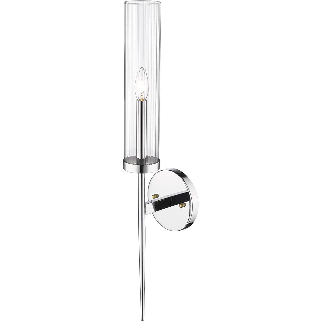 Steel Frame with Clear Cylindrical Glass Shade Wall Sconce