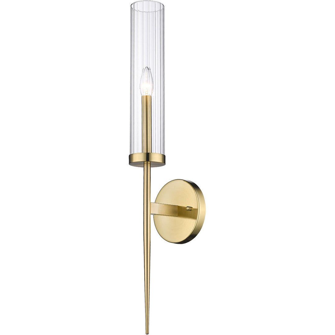 Steel Frame with Clear Cylindrical Glass Shade Wall Sconce