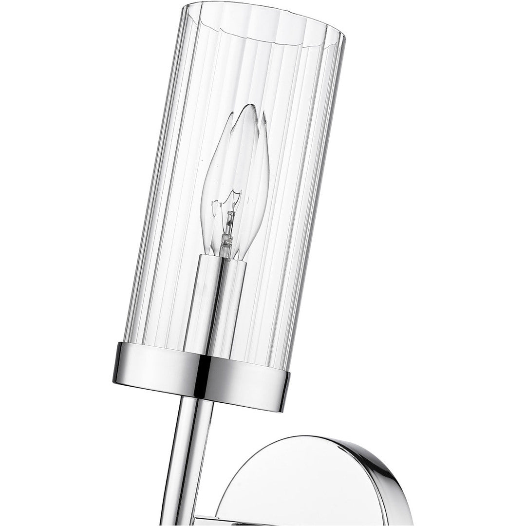 Steel Frame with Clear Cylindrical Glass Shade Wall Sconce