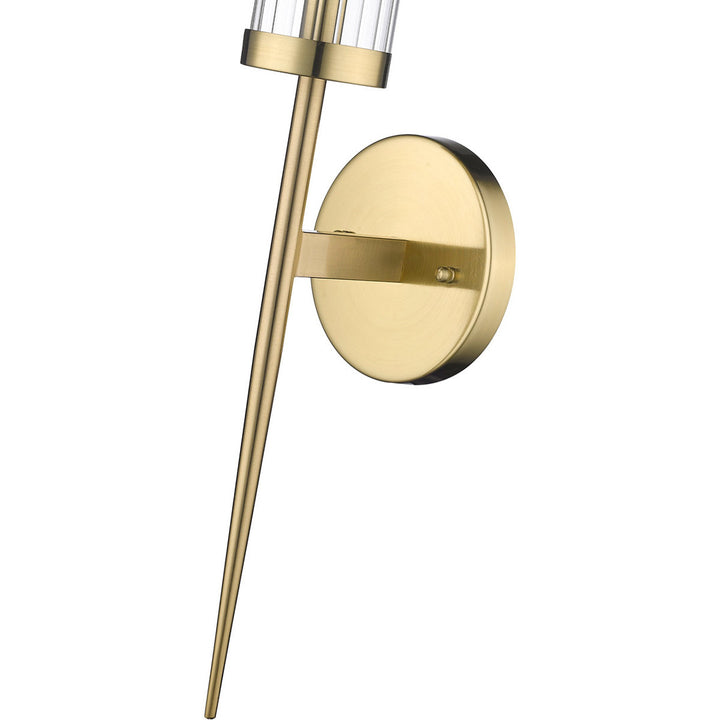 Steel Frame with Clear Cylindrical Glass Shade Wall Sconce