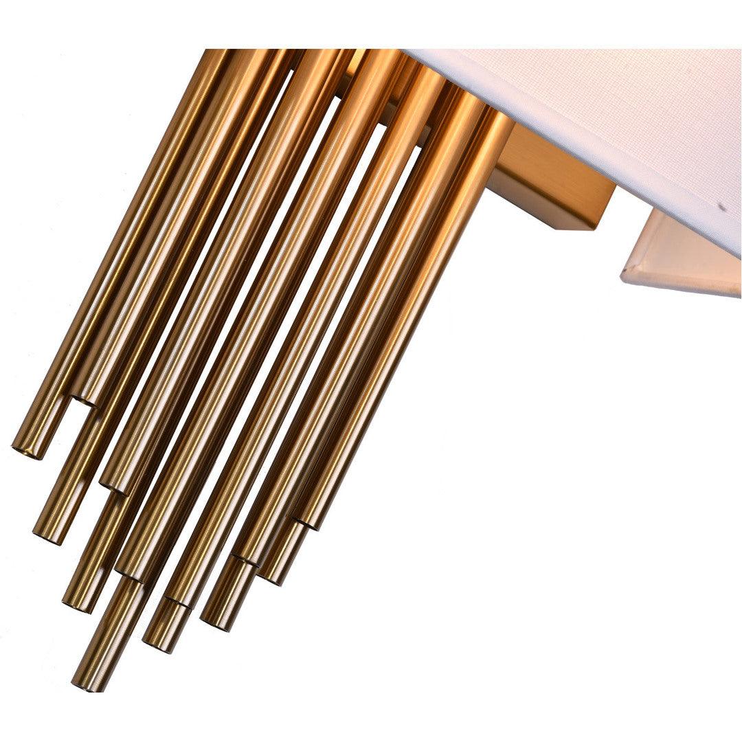 Gold Rod Frame with White Fabric Shade Wall Sconce - LV LIGHTING