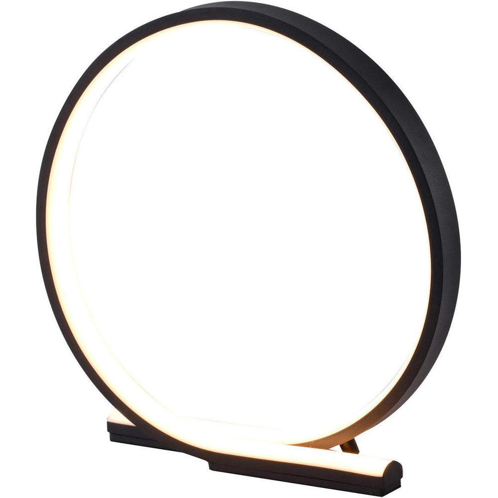 LED Matte Black Round Frame with Acrylic Diffuser Table Lamp - LV LIGHTING