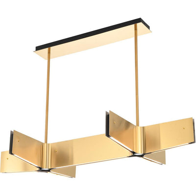 LED Brass Frame Linear Chandelier - LV LIGHTING