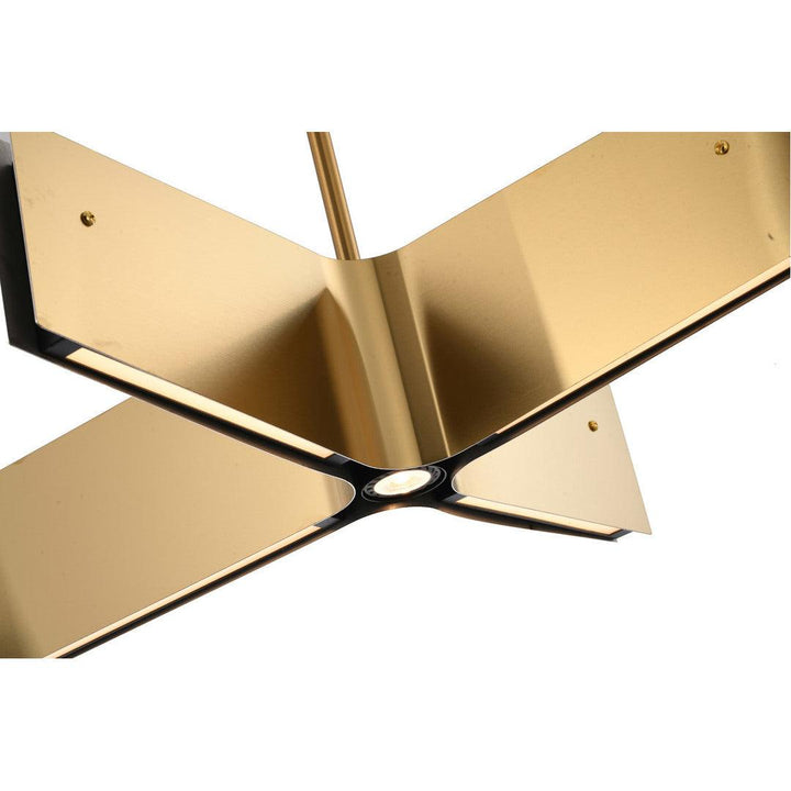 LED Brass Frame Linear Chandelier - LV LIGHTING