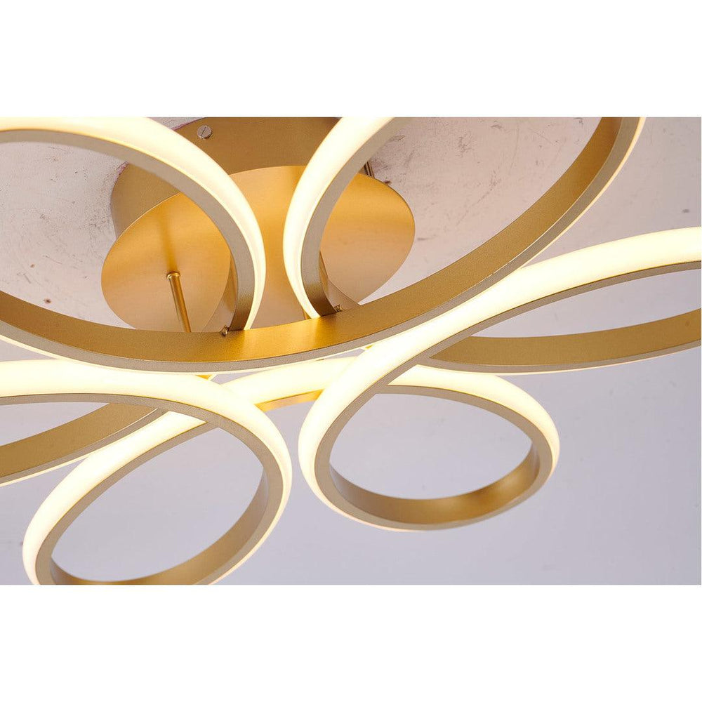 LED Brass Frame with White Acrylic Diffuser Flush Mount - LV LIGHTING