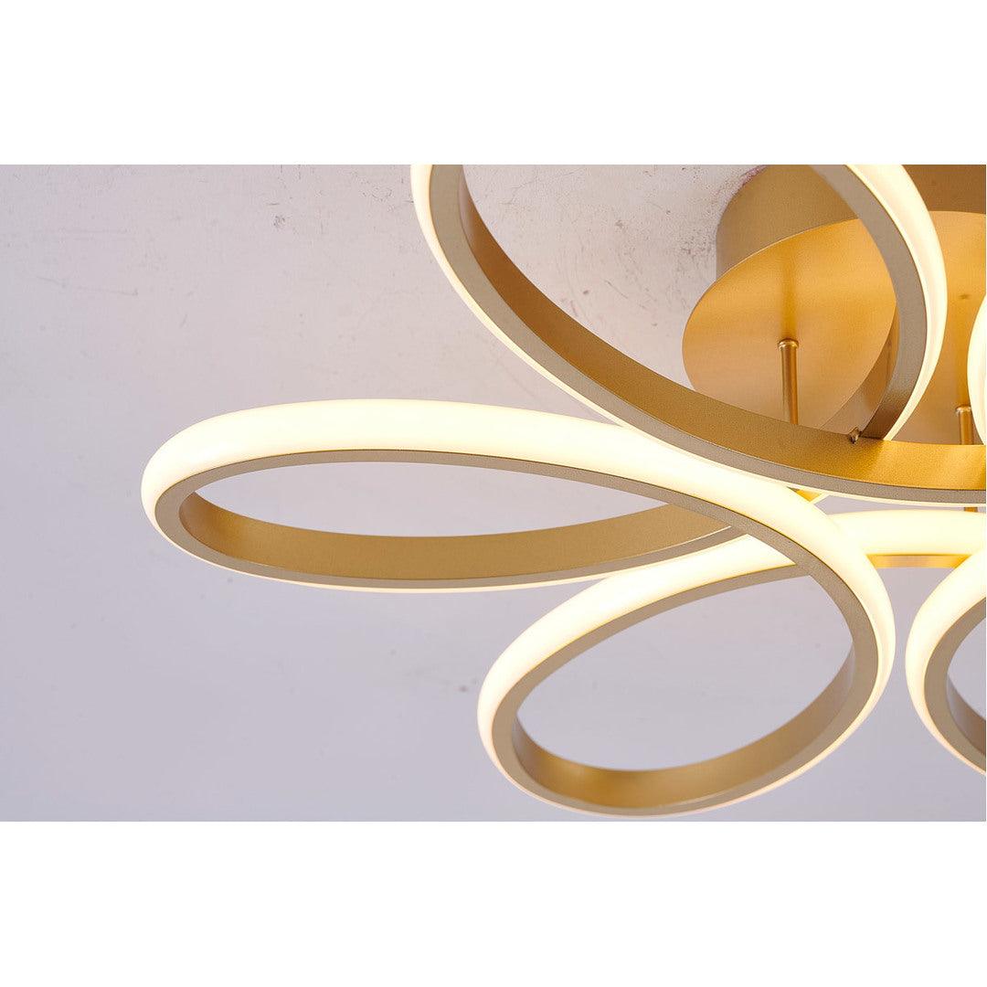 LED Brass Frame with White Acrylic Diffuser Flush Mount - LV LIGHTING