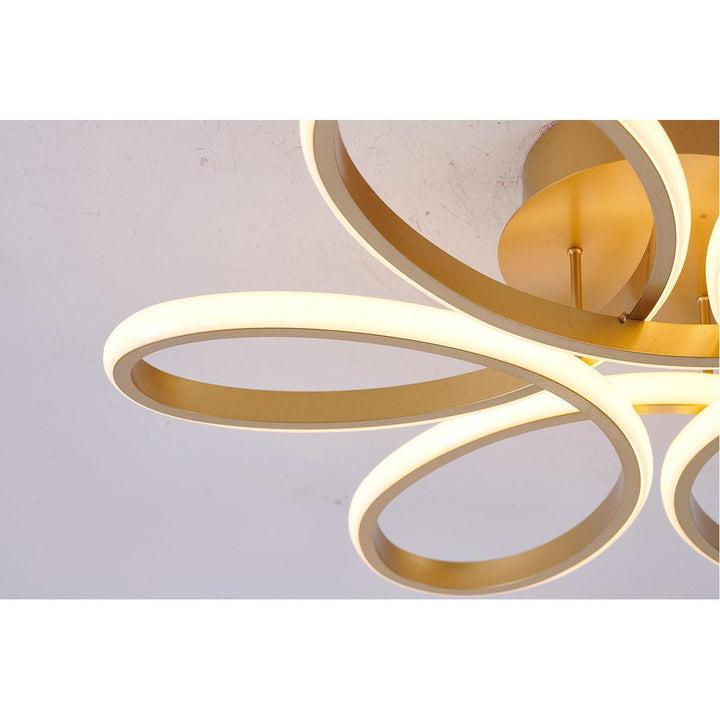 LED Brass Frame with White Acrylic Diffuser Flush Mount - LV LIGHTING