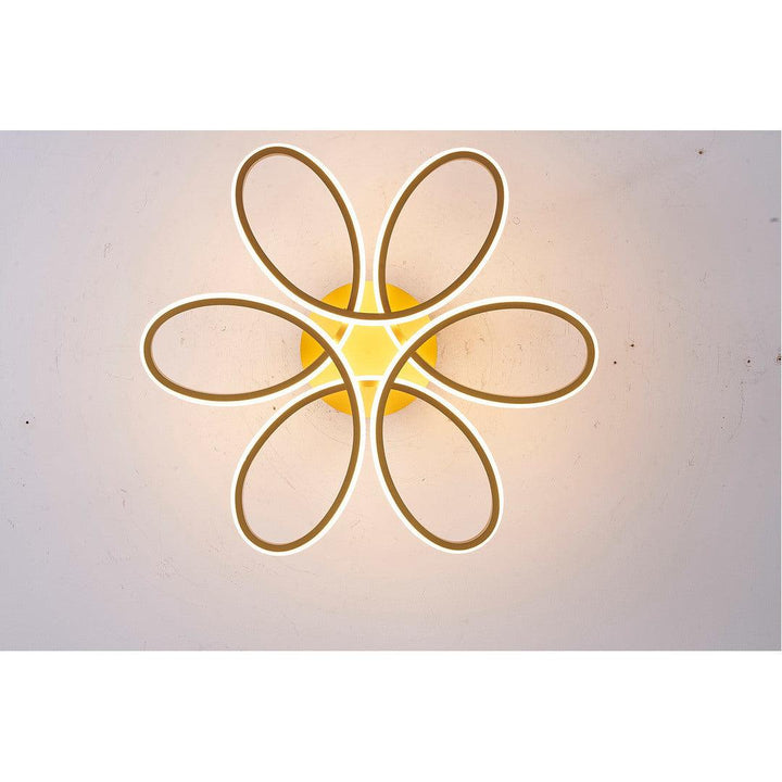 LED Brass Frame with White Acrylic Diffuser Flush Mount - LV LIGHTING