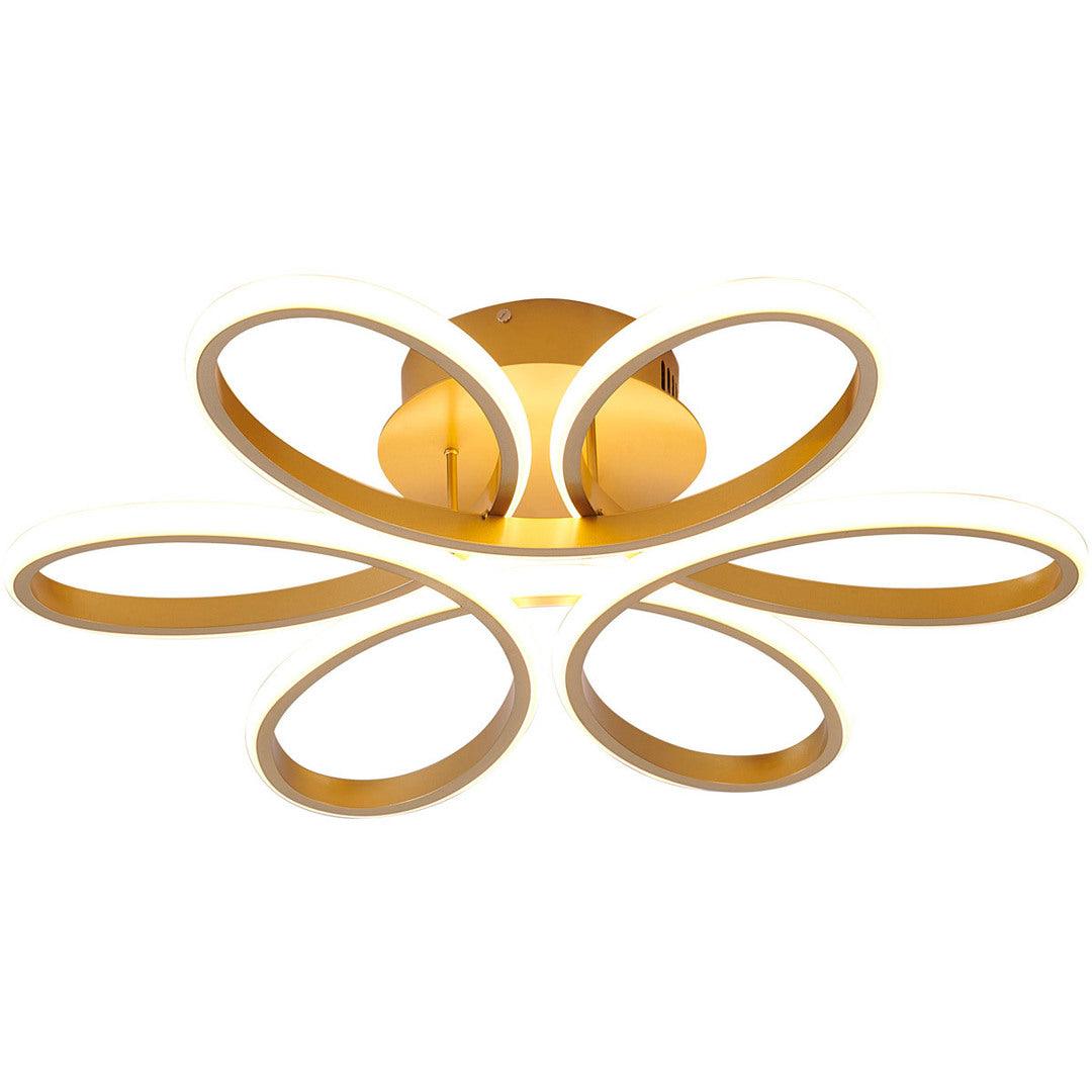 LED Brass Frame with White Acrylic Diffuser Flush Mount - LV LIGHTING