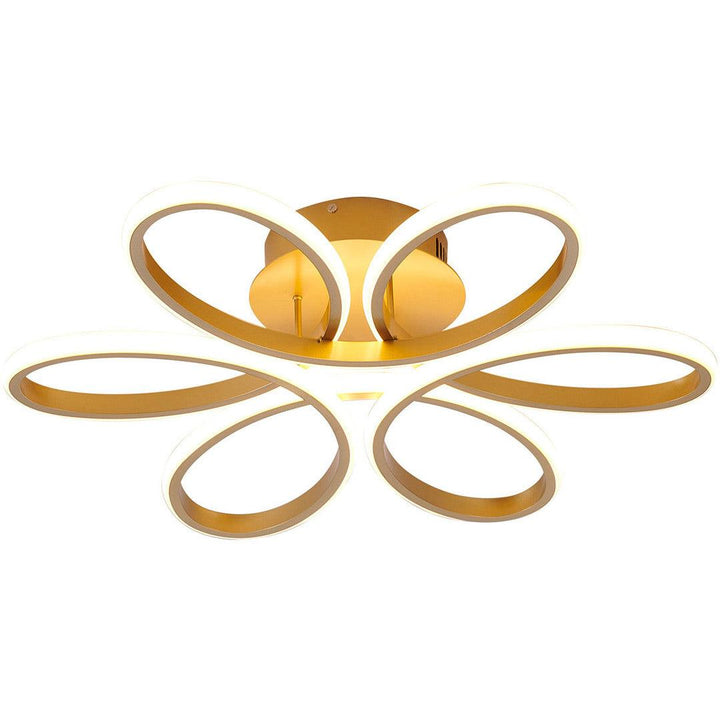 LED Brass Frame with White Acrylic Diffuser Flush Mount - LV LIGHTING