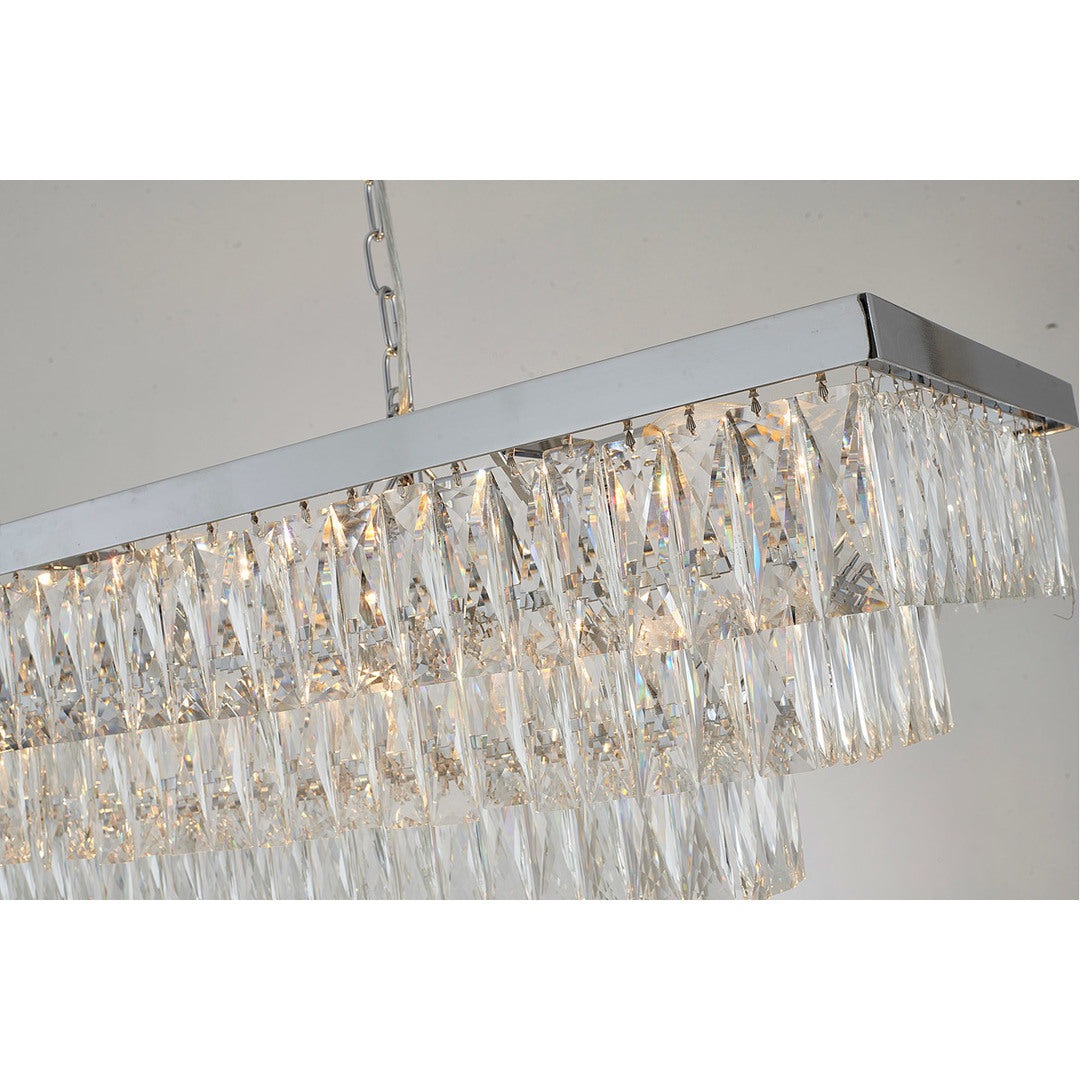 Steel Rectangular Frame with Clear Crystal Linear Chandelier by Bethel - view 3