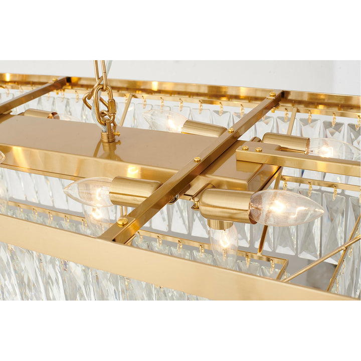 Steel Rectangular Frame with Clear Crystal Linear Chandelier by Bethel - view 5