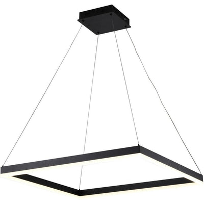 LED Matte Black Square Frame with Acrylic Diffuser Chandelier - LV LIGHTING