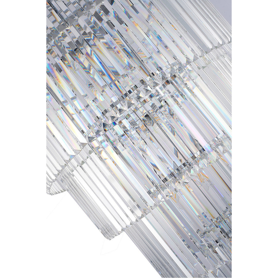 Steel Round Frame with Clear Crystal Rod Chandelier