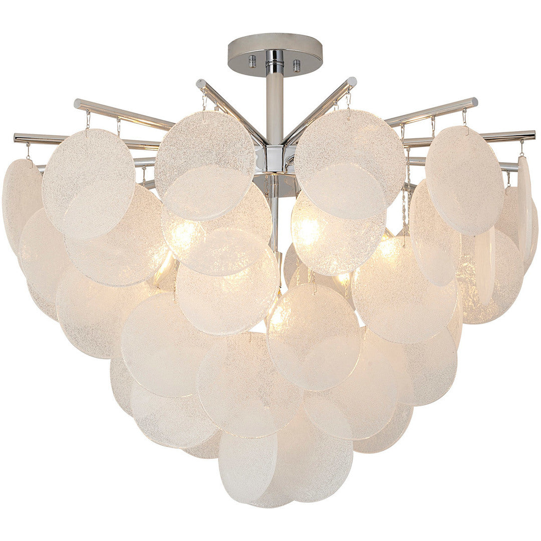 Steel Frame with Frosted Glass Hanging Diffuser Chandelier