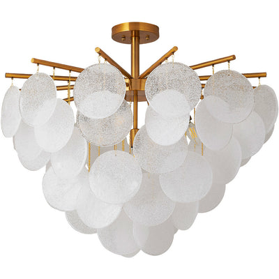 Steel Frame with Frosted Glass Hanging Diffuser Chandelier