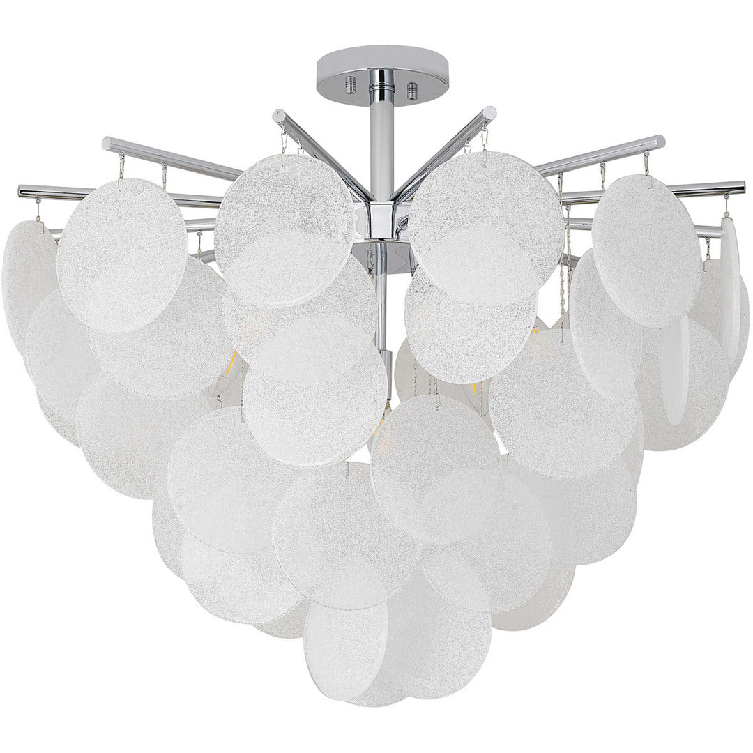 Steel Frame with Frosted Glass Hanging Diffuser Chandelier