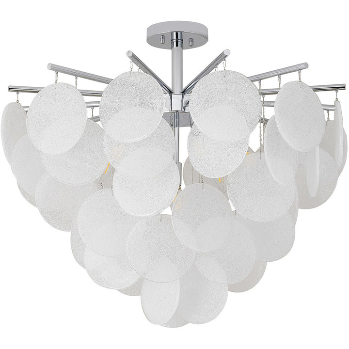Steel Frame with Frosted Glass Hanging Diffuser Chandelier
