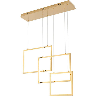 LED Gold Rectangular Frame with Acrylic Diffuser Linear Pendant - LV LIGHTING