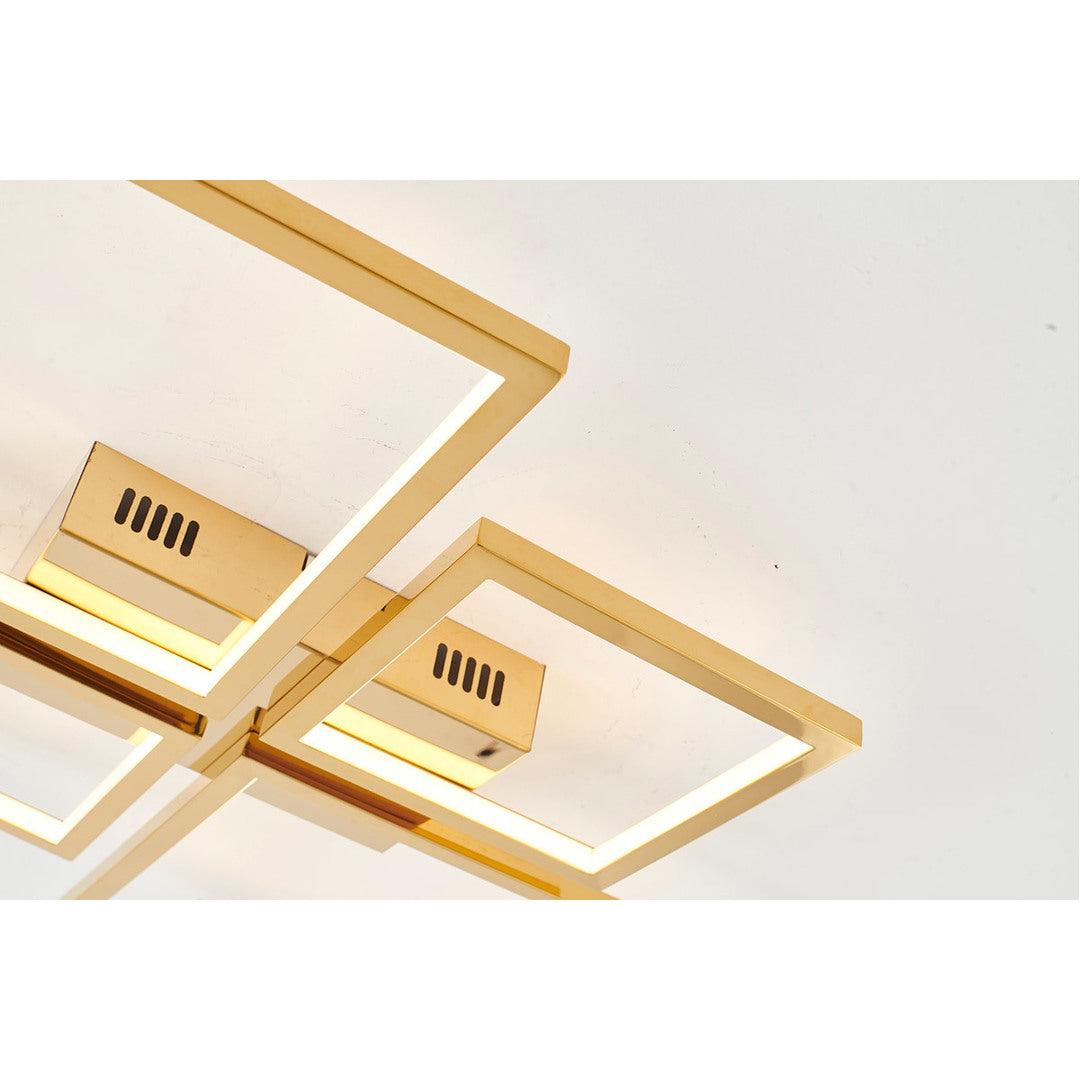 LED Gold Square Frame with Acrylic Diffuser Flush Mount - LV LIGHTING