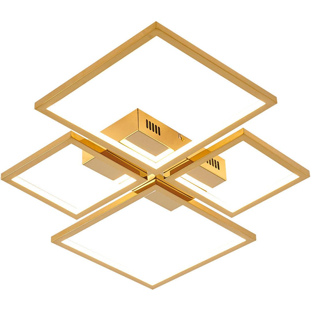LED Gold Square Frame with Acrylic Diffuser Flush Mount - LV LIGHTING