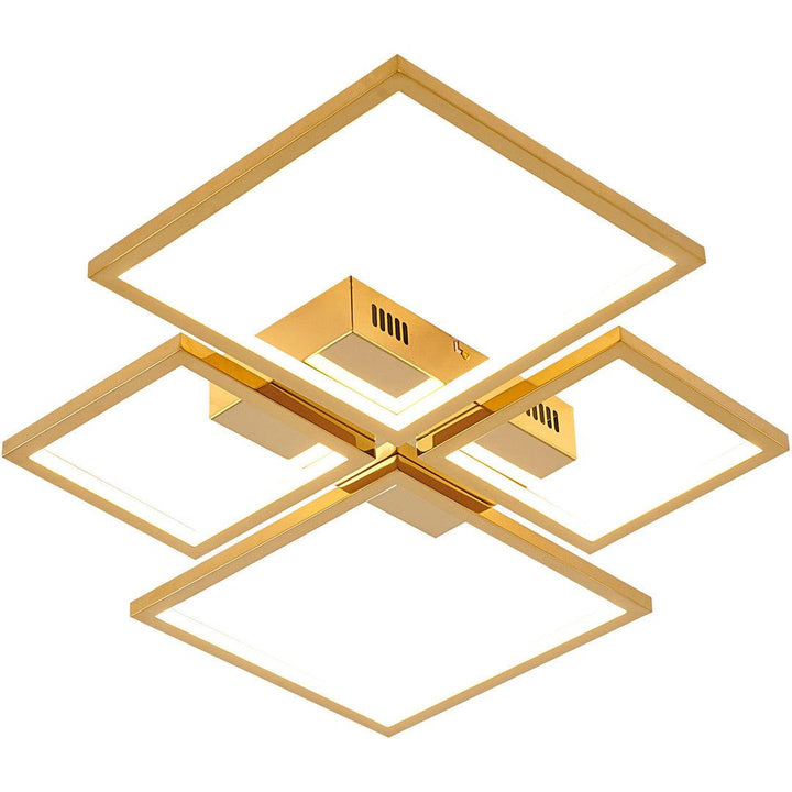 LED Gold Square Frame with Acrylic Diffuser Flush Mount - LV LIGHTING