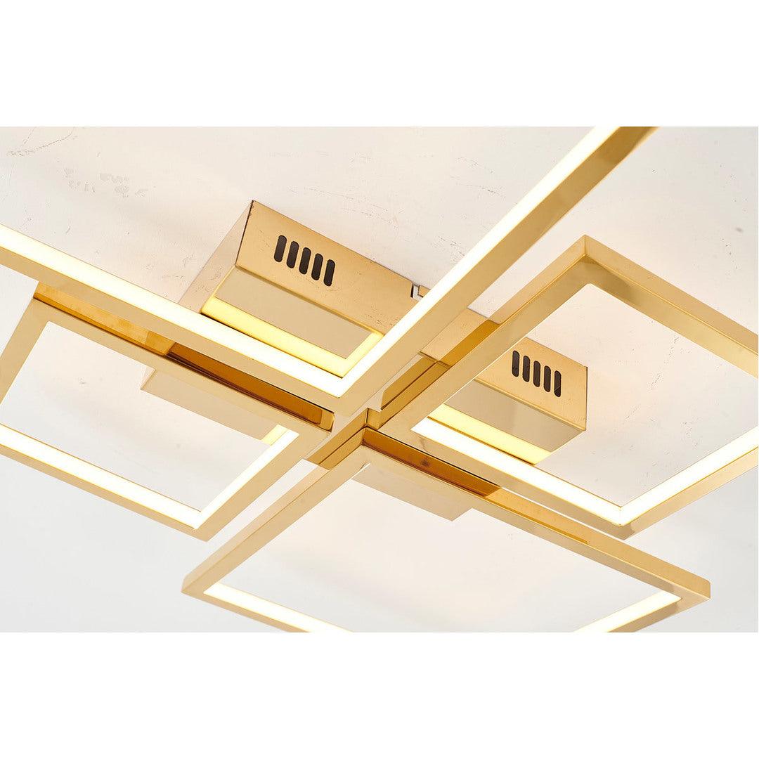 LED Gold Square Frame with Acrylic Diffuser Flush Mount - LV LIGHTING