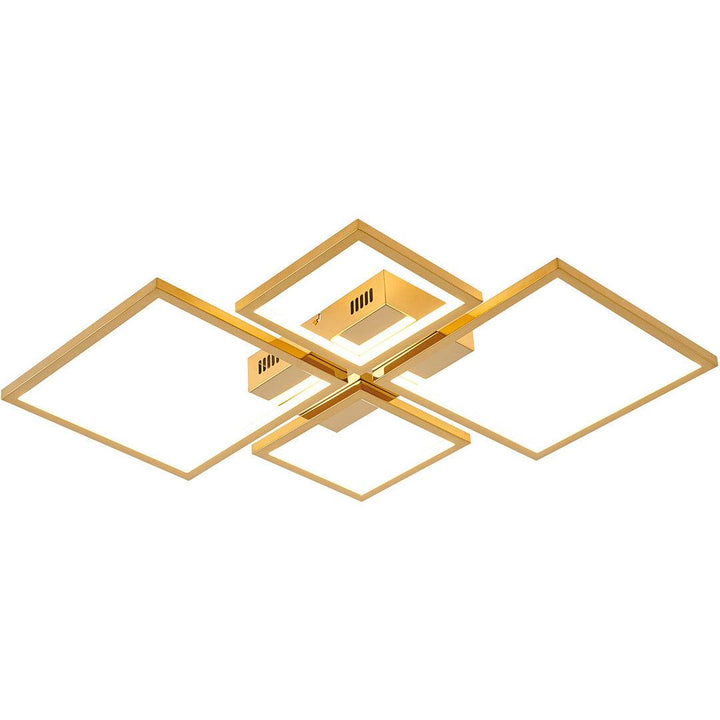 LED Gold Square Frame with Acrylic Diffuser Flush Mount - LV LIGHTING