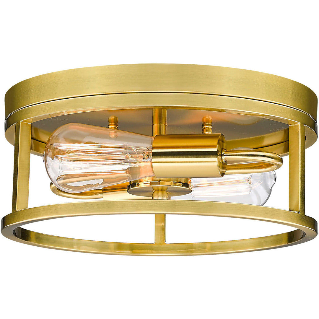 Steel Round Open Air Frame Flush Mount in Gold by Bethel