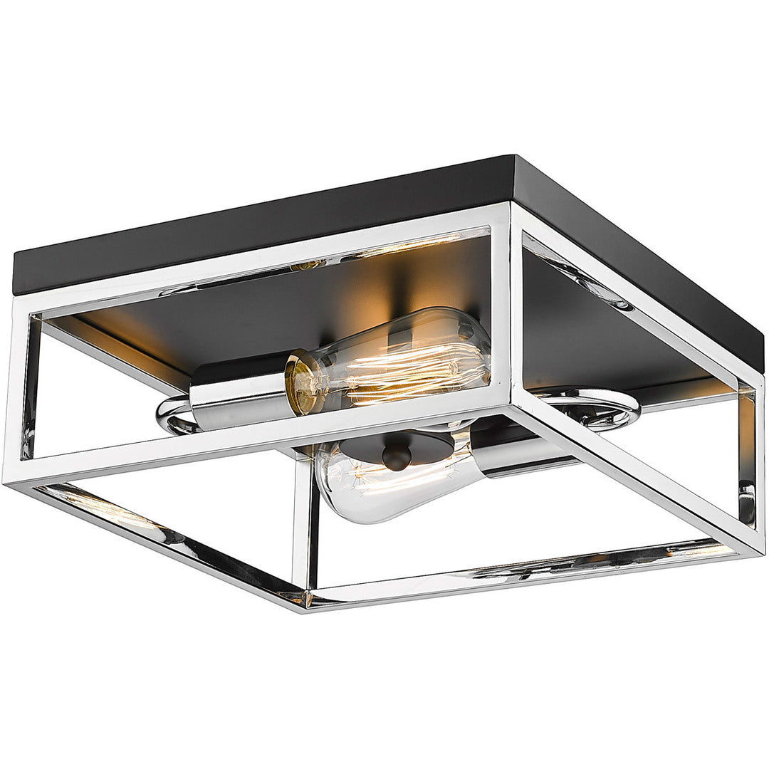 Steel Square Open Air Frame Flush Mount by Bethel - view 5