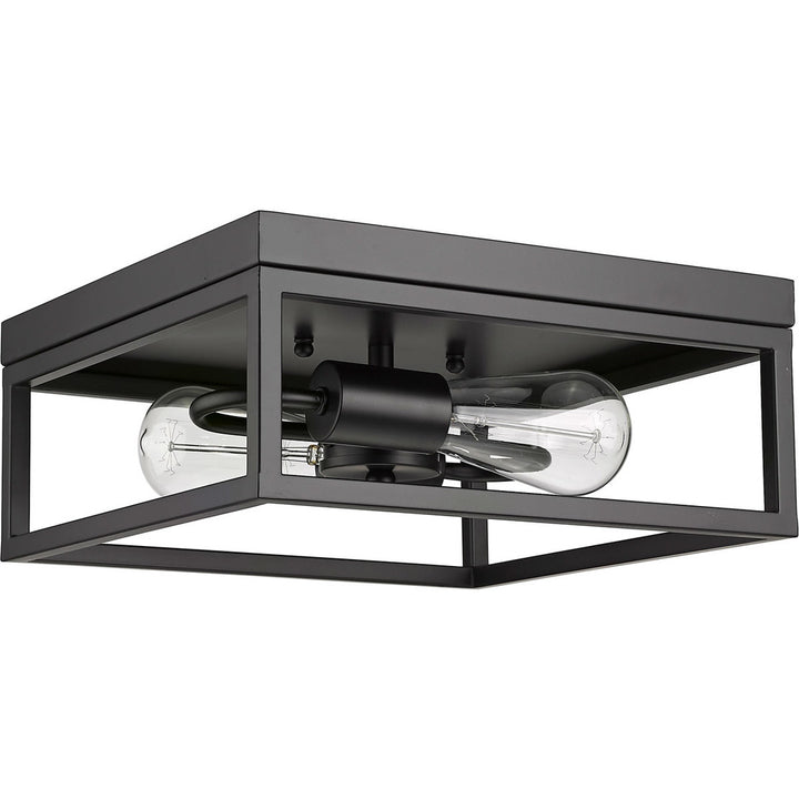 Steel Square Open Air Frame Flush Mount by Bethel - view 7