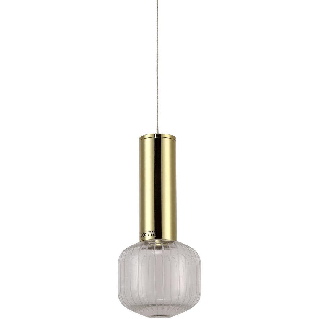 LED Gold Frame with Clear Glass Shade Pendant - LV LIGHTING