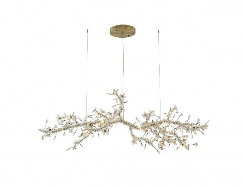 Gold Branches with Clear and Champagne Crystal Chandelier - LV LIGHTING