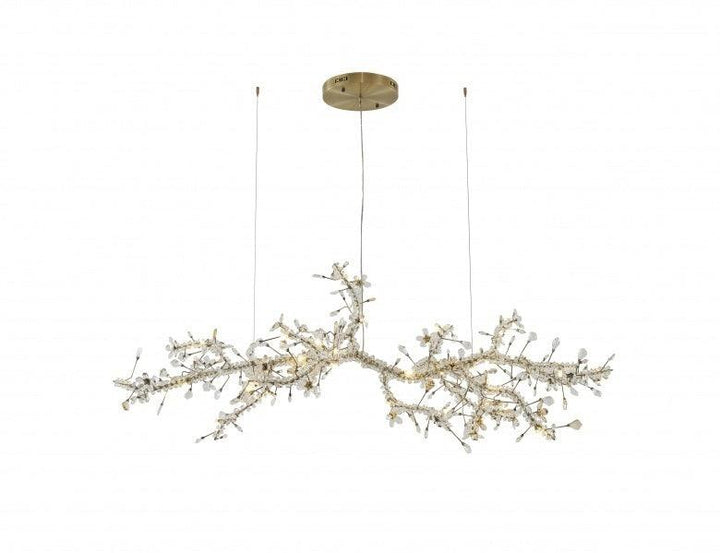 Gold Branches with Clear and Champagne Crystal Chandelier - LV LIGHTING