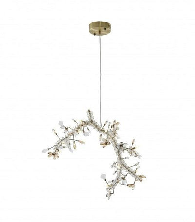 Gold Branches with Clear and Champagne Crystal Chandelier - LV LIGHTING
