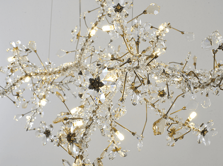 Gold Branches with Clear and Champagne Crystal Chandelier - LV LIGHTING