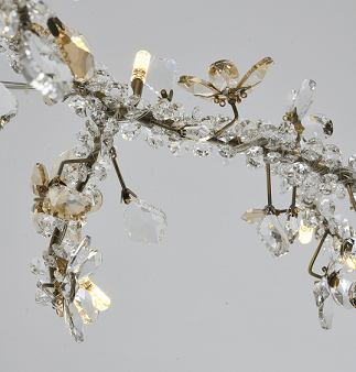 Gold Branches with Clear and Champagne Crystal Chandelier - LV LIGHTING