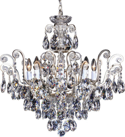 Steel Curl Arm with Clear Crystal Drop Chandelier - LV LIGHTING