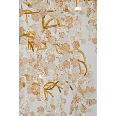 Gold Aluminum Branch with Clear and Champagne Glass Petal Diffuser Chandelier - LV LIGHTING