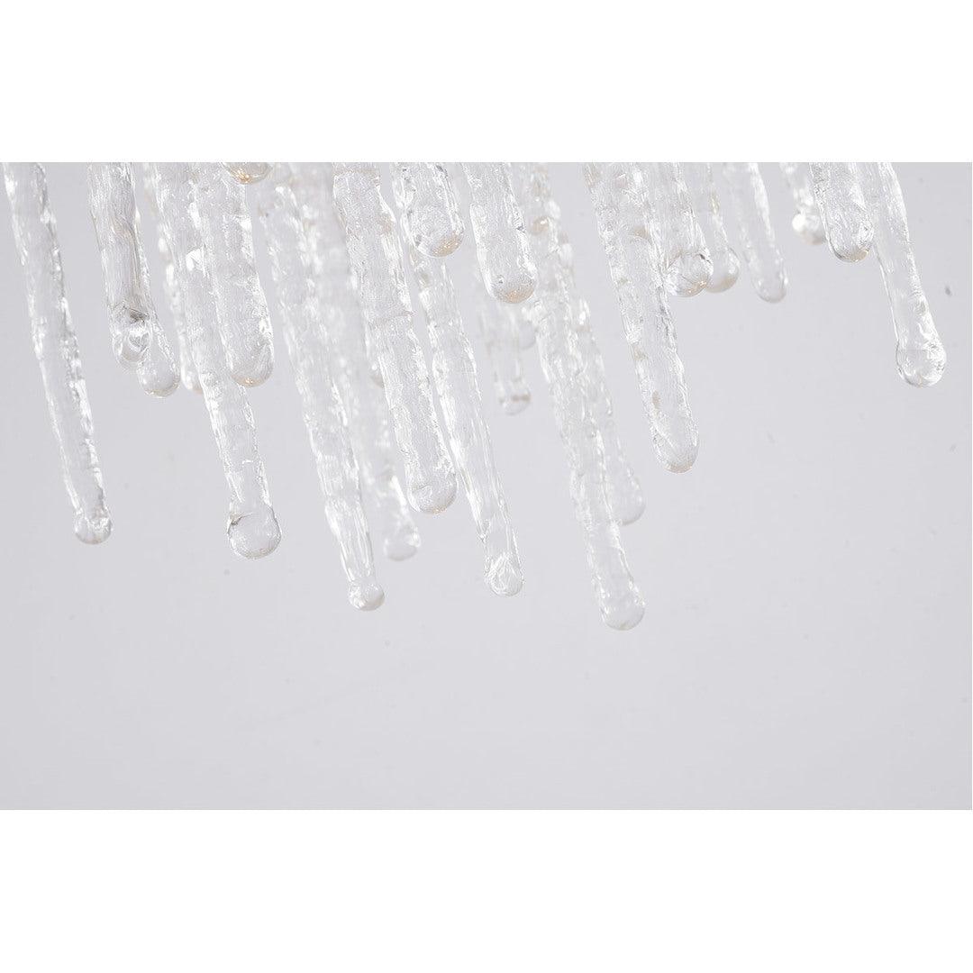 Gold Aluminum Branch with Hanging Clear Icicle Glass Chandelier - LV LIGHTING