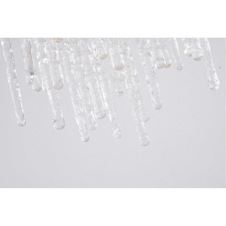 Gold Aluminum Branch with Hanging Clear Icicle Glass Chandelier - LV LIGHTING